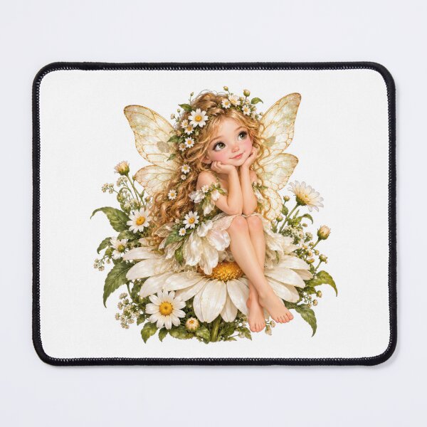 Item preview, Daisy Flower Fairy with Butterfly Wings – Enchanted Garden Fairy designed and sold by INVITOARTE.