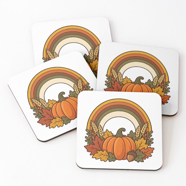 Item preview, Retro Rainbow Thanksgiving Pumpkin Autumn Leaves designed and sold by Apex Designs.