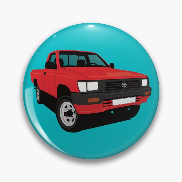 Artikelvorschau, Retro-roter Toyota Hilux Pickup-Truck entworfen und verkauft von knappidesign.