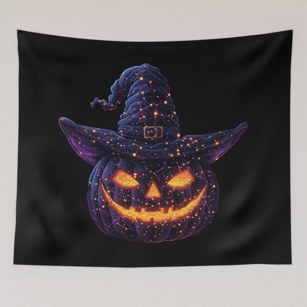 Item preview, Gothic Witch Hat Jack O Lantern Halloween Neon Glow designed and sold by Cyber Gold Studio.
