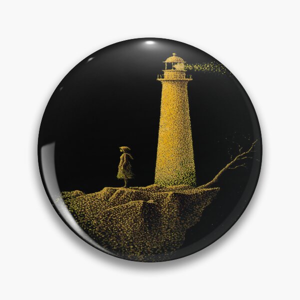 Item preview, Surreal Floating Lighthouse Pointillism Art designed and sold by  One City Two Children Studio.