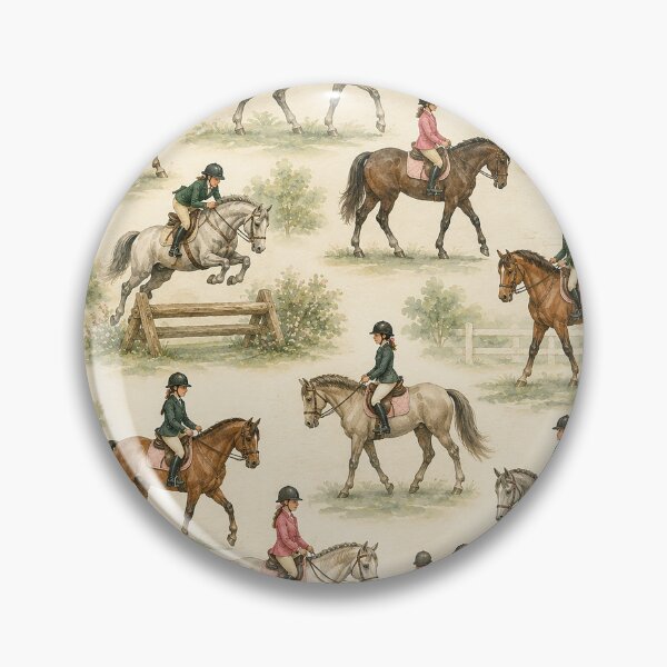 Item preview, Horse Girls Riding Pattern – Young Equestrians designed and sold by TrueWoven Studio.