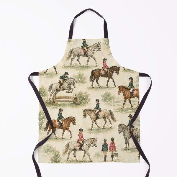 Item preview, Horse Girls Riding Pattern – Young Equestrians designed and sold by TrueWoven Studio.