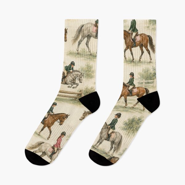 Item preview, Horse Girls Riding Pattern – Young Equestrians designed and sold by TrueWoven Studio.