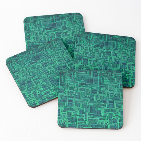 Item preview, Close up of a green microchip circuit board designed and sold by homydesign.