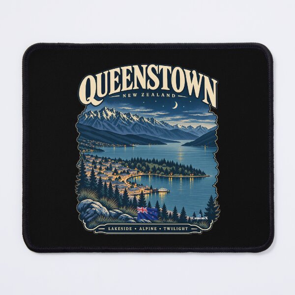 Item preview, Queenstown New Zealand Alpine Twilight designed and sold by EvergreenPark - Tee Studio.