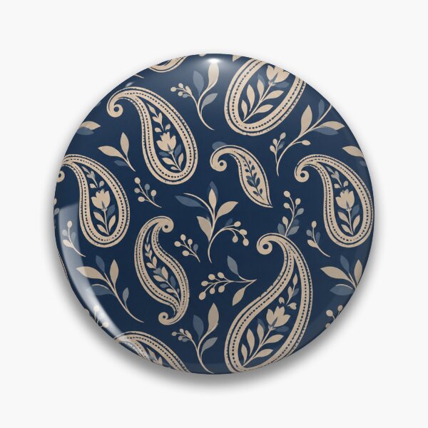 Item preview, Navy Beige Minimal Paisley Pattern designed and sold by Apex Designs.