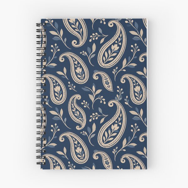 Item preview, Navy Beige Minimal Paisley Pattern designed and sold by Apex Designs.