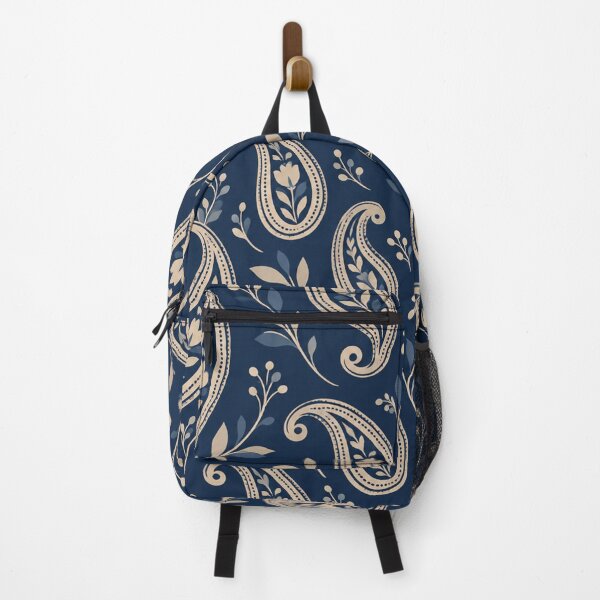 Item preview, Navy Beige Minimal Paisley Pattern designed and sold by Apex Designs.
