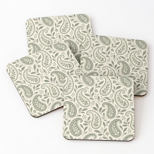 Artikelvorschau, Salbeicremefarbenes, minimalistisches Paisley-Muster entworfen und verkauft von Apex Designs.