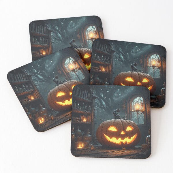 Item preview, Spooky Halloween Jack-o-Lantern in Witch Cottage designed and sold by AWADHESH  CHAURASIA.