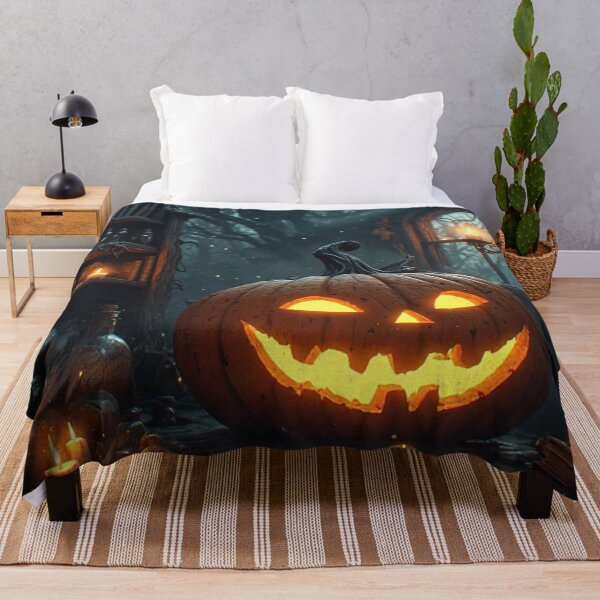 Item preview, Spooky Halloween Jack-o-Lantern in Witch Cottage designed and sold by AWADHESH CHAURASIA.