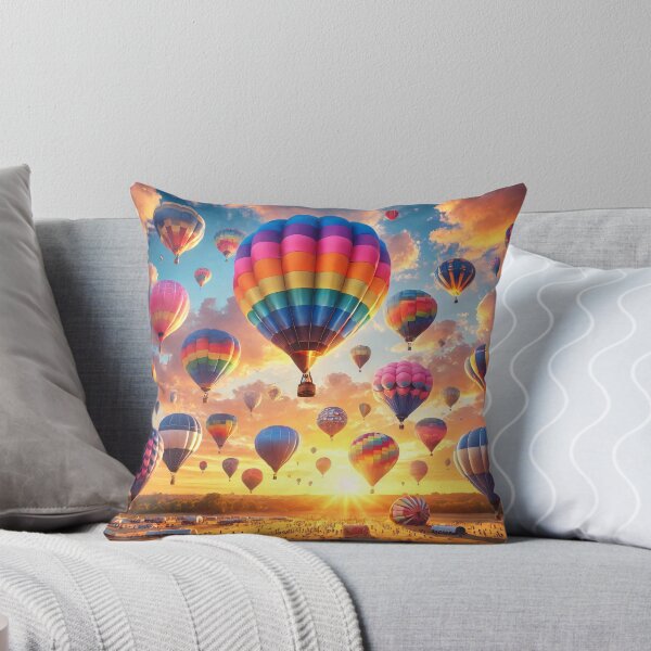 Item preview, A breathtaking scene of a hot air balloon festival with a vibrant array of colorful balloons floating against a dramatic sunset sky designed and sold by homydesign.