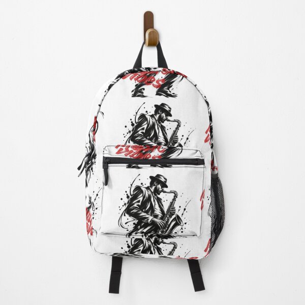 Item preview, Jazz Saxophonist in Black and White Ink Style designed and sold by InterStore78.