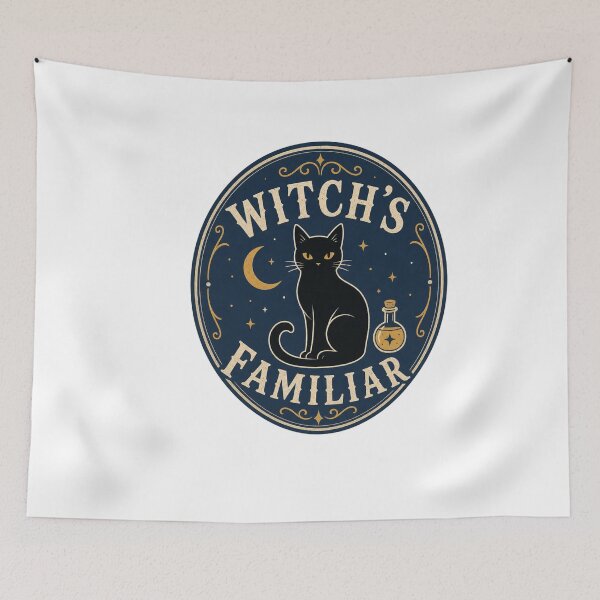Item preview, Witch’s Familiar Cat Halloween designed and sold by MOSIDRIP™.