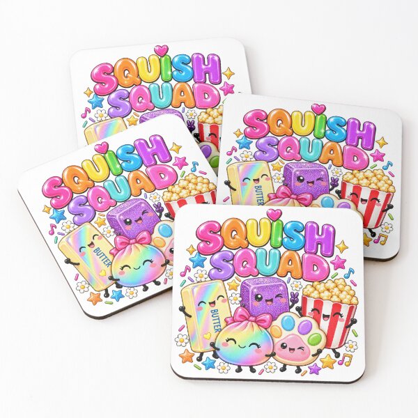 Artikelvorschau, Squish Squad Viral Squishies Popcorn Butter Dumpling Needoh Rainbow Kawaii entworfen und verkauft von Uniquememorable.
