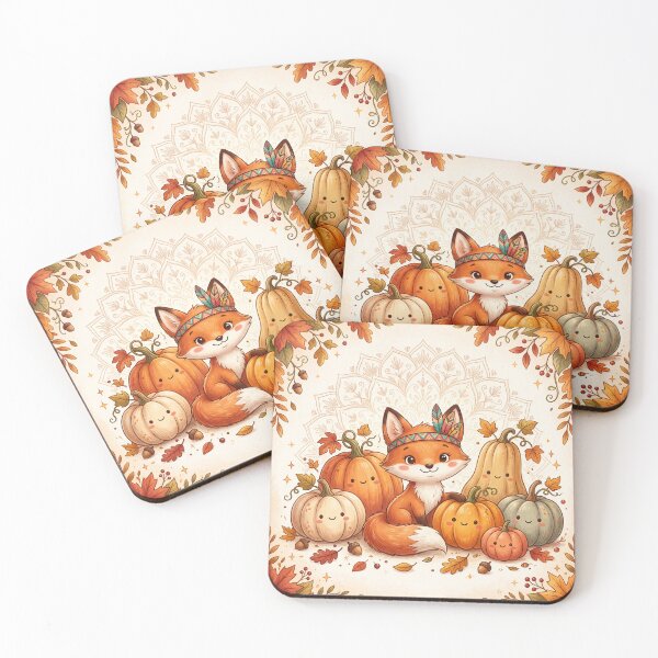 Item preview, Boho Autumn Fox & Smiling Pumpkins Fall Harvest designed and sold by Divinedesignbydulce.