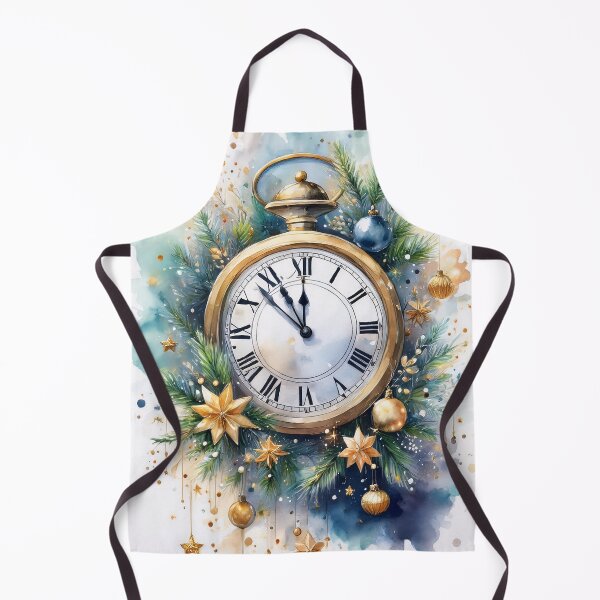 Aperçu de l'œuvre Horloge de Noël aquarelle créée et vendue par homydesign.