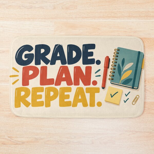 Item preview, Grade Plan Repeat Teacher Desk Mat designed and sold by astersgraphics.