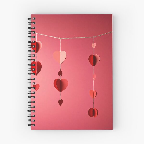 Artikelvorschau, Eine Kette aus roten Papierherzen hängt vor einem roten Hintergrund entworfen und verkauft von homydesign.