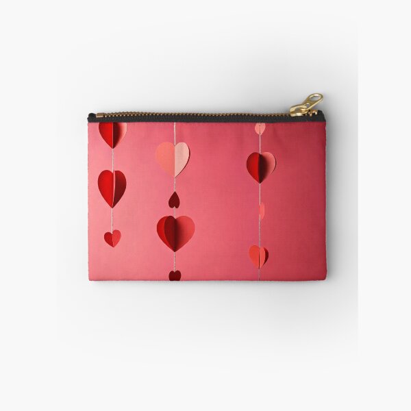 Item preview, A string of red paper hearts hanging against a red background designed and sold by homydesign.