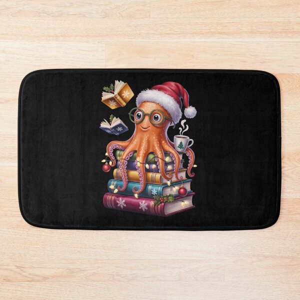Item preview, Christmas Reading Octopus – Book Lover Holiday Art designed and sold by jkrphoto.