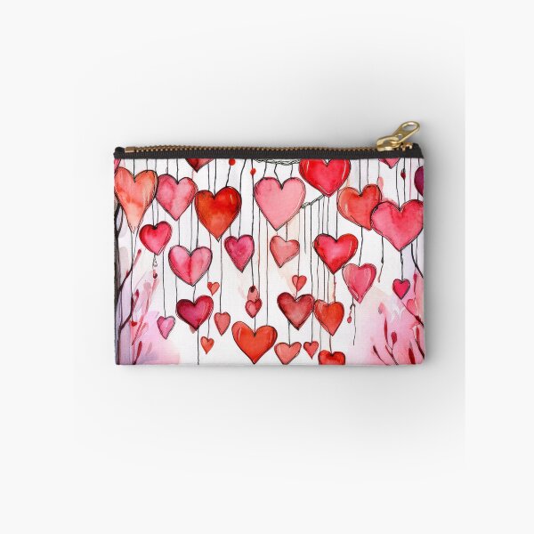 Item preview, A whimsical watercolor painting of a heart-shaped cluster of hearts hanging over a serene landscape designed and sold by homydesign.
