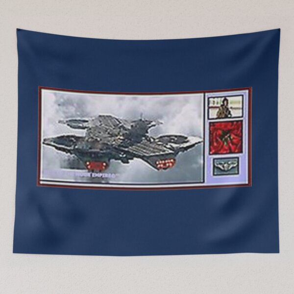 Item preview, Mu’ur (UM) Empire™ al-Benhadiel©™ design, Helicarrier, blue background designed and sold by HardyKnitDesign.