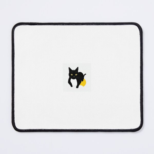Item preview, Black Cat with Yellow Eyes - Minimal Line Art designed and sold by PawAndPenStudio.