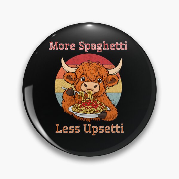 Item preview, More Spaghetti Less Upsetti Funny Highland Cow Pasta Lover designed and sold by Bawek85Designs.