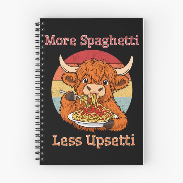 Item preview, More Spaghetti Less Upsetti Funny Highland Cow Pasta Lover designed and sold by Bawek85Designs.