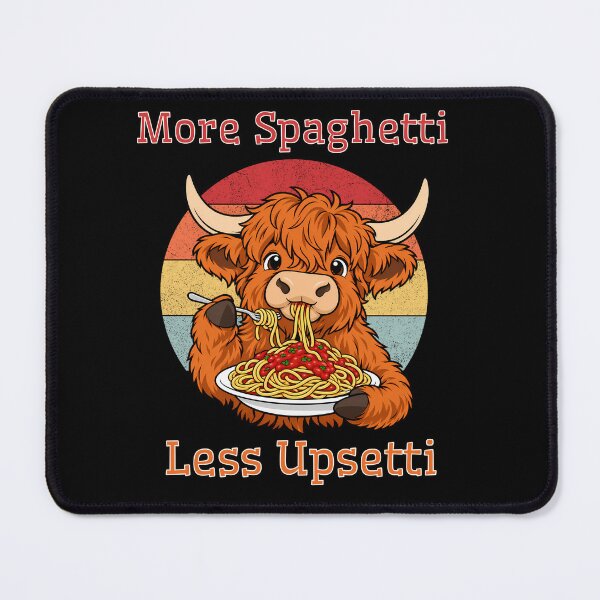 Item preview, More Spaghetti Less Upsetti Funny Highland Cow Pasta Lover designed and sold by Bawek85Designs.