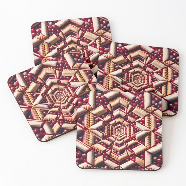 Item preview, Cherry Pastry Kaleidoscope – Geometric Dessert Pattern designed and sold by Apex Designs.