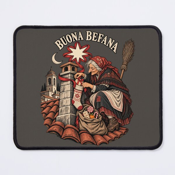 Item preview, La Befana Italian Folklore Victorian Rooftop Engraving designed and sold by AmiGraph.