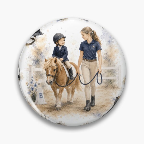 Aperçu de l'œuvre Pony Rider Leadline – Horse Girl Equestrian Art créée et vendue par TrueWoven Studio.