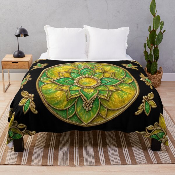 Item preview, Emerald Green Stained Glass Mandala Shield Art designed and sold by Breezes-of-Ida.