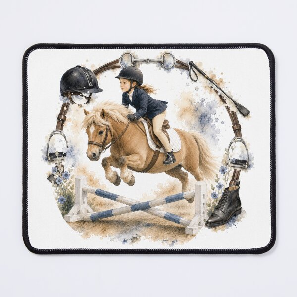 Item preview, Horse Jumping Girl and Pony – The Big Jump designed and sold by TrueWoven Studio.