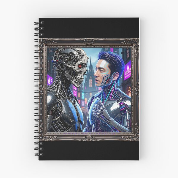Item preview, Cyberpunk Cyborg Standoff Gothic Cathedral Frame Art designed and sold by LazyDayzCo.