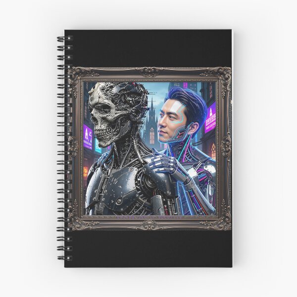 Item preview, Cyberpunk Cyborg Portrait Gothic Cathedral Frame Art designed and sold by LazyDayzCo.
