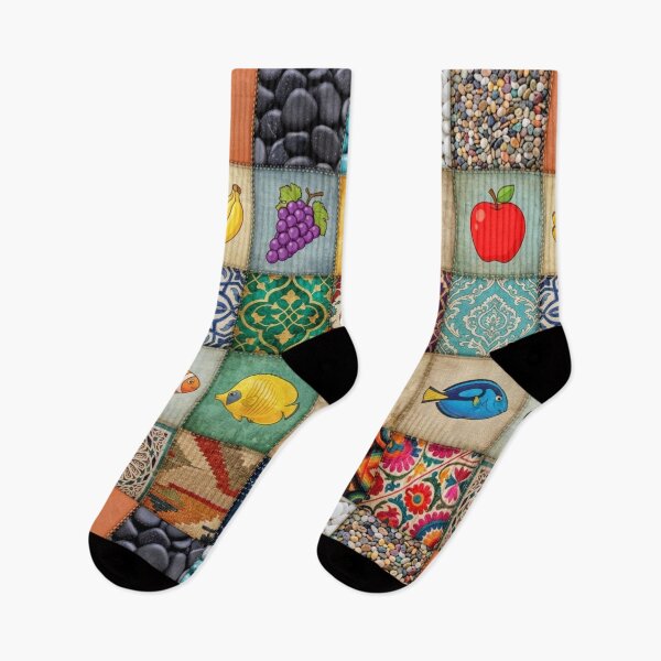 Aperçu de l'œuvre mosaïque patchwork colorée et variée créée et vendue par AfresStudio.