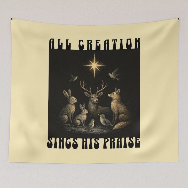 Item preview, Woodland Animals Beneath the Christmas Star designed and sold by Sachie's Studio.