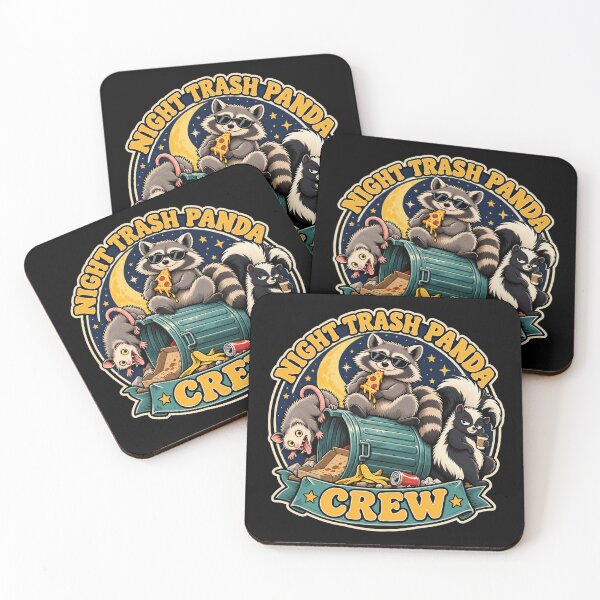 Item preview, Night Trash Panda Crew – Funny Raccoon Opossum Skunk Retro Badge designed and sold by Ela-graphicwiz.