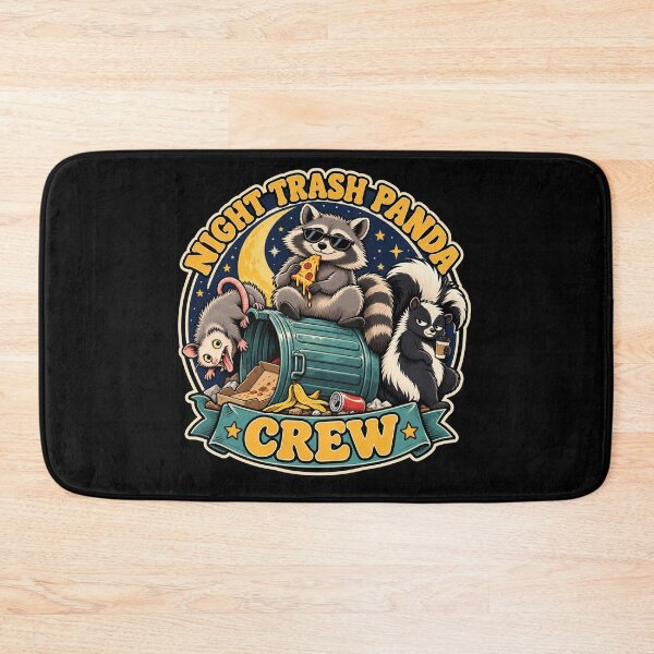 Item preview, Night Trash Panda Crew – Funny Raccoon Opossum Skunk Retro Badge designed and sold by Ela-graphicwiz.