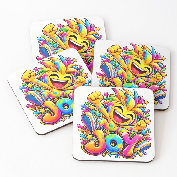 Item preview, JOY – Cheerful neon comic character full of joy and energy designed and sold by Gletschie.