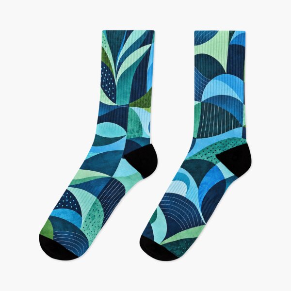 Item preview, Blue Green Botanical Mosaic - Modern Abstract Nature Pattern designed and sold by Penbrook Farms.