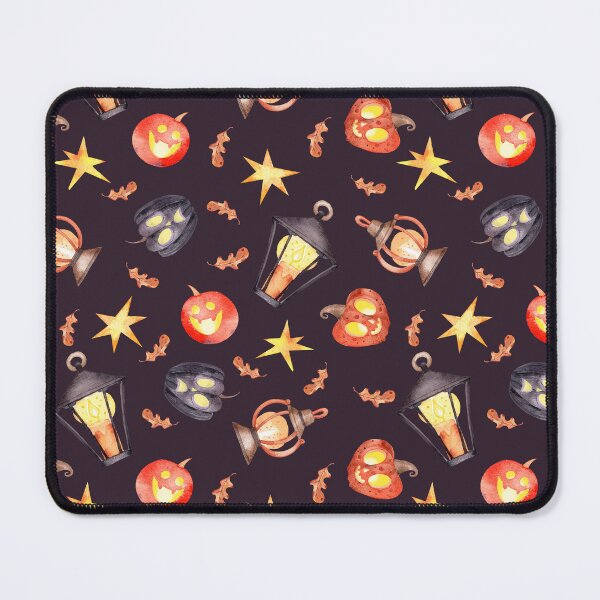 Item preview, Halloween Pattern with Lanterns, Glowing Pumpkins, Stars and Autumn Leaves designed and sold by White Rabbit Design .