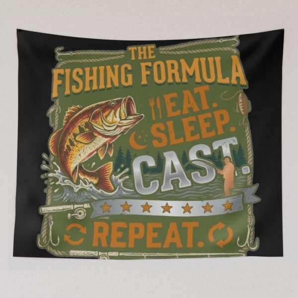 Item preview, The Fishing Formula Eat Sleep Cast Repeat Bass Angler Gift T-Shirt designed and sold by Salma.Store.