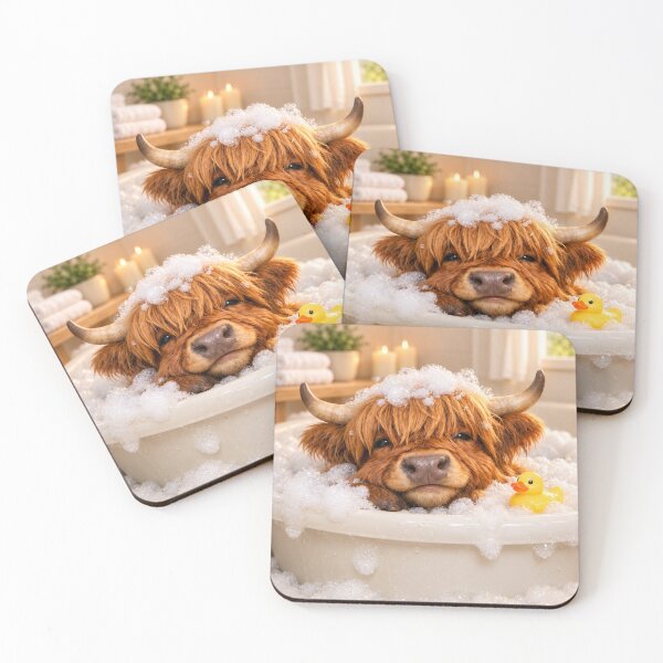 Item preview, Cozy Highland Cow Bubble Bath designed and sold by Sillytoe.