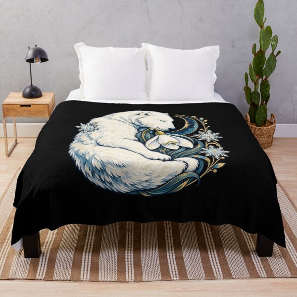 Artikelvorschau, Sleeping Polar Bear Snowdrop Winter Design entworfen und verkauft von fungear.