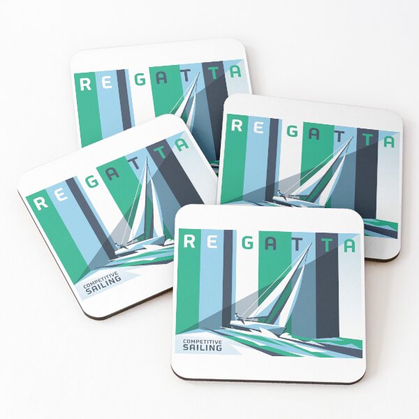 Item preview, Regatta Competitive Sailing Sailboat Nautical Geometric Graphic designed and sold by KiwiRider.